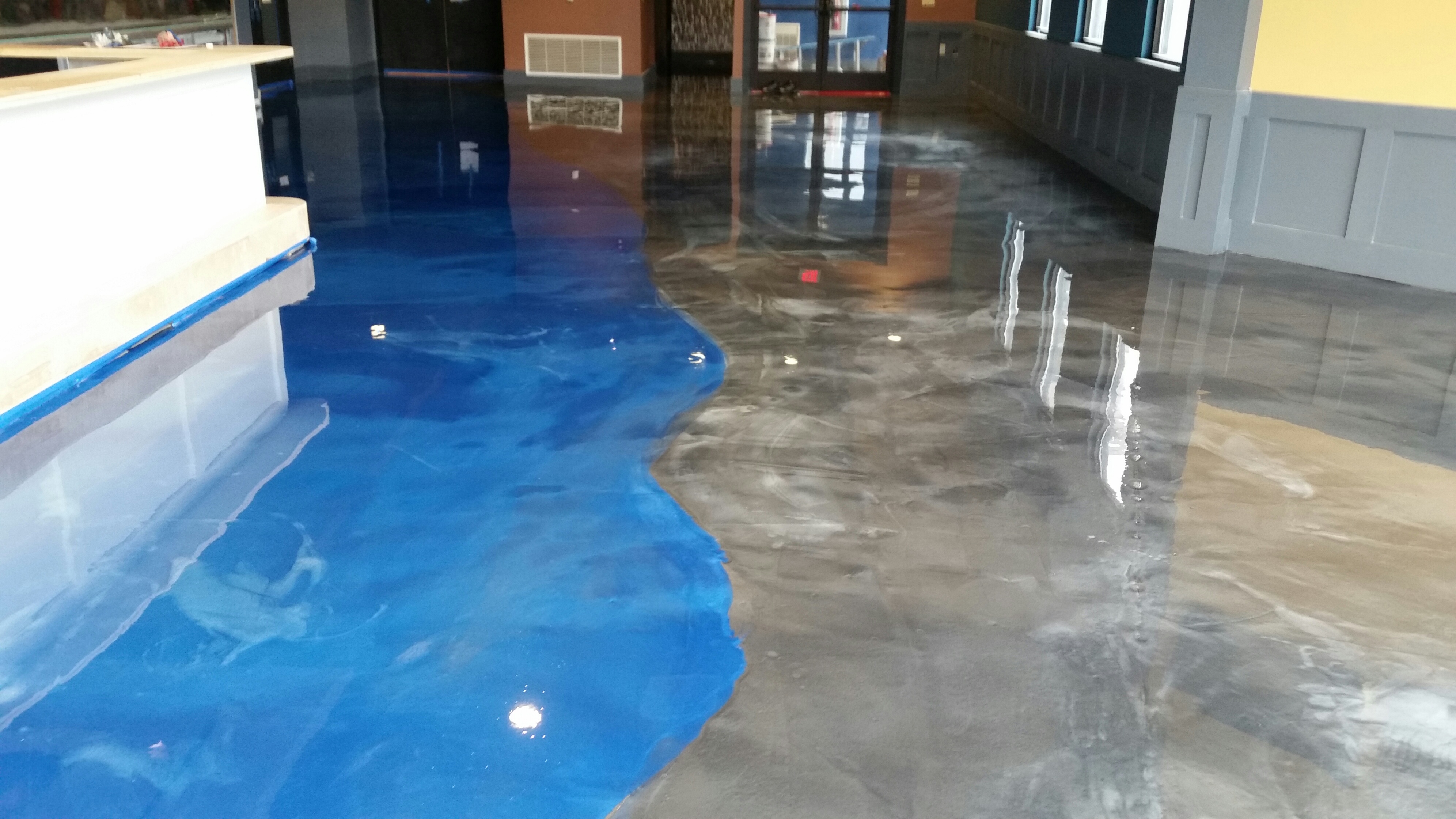 Plancher Epoxy Double Couleur 